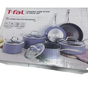 T-Fal Ceramic Non-stick Performance 10 Pieces Set Pan Cookware